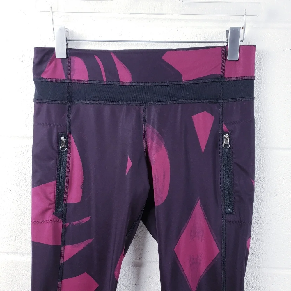 Lululemon‎ All Sport Crop Leggings Purple Black Full On Luxtreme Womens Size 6